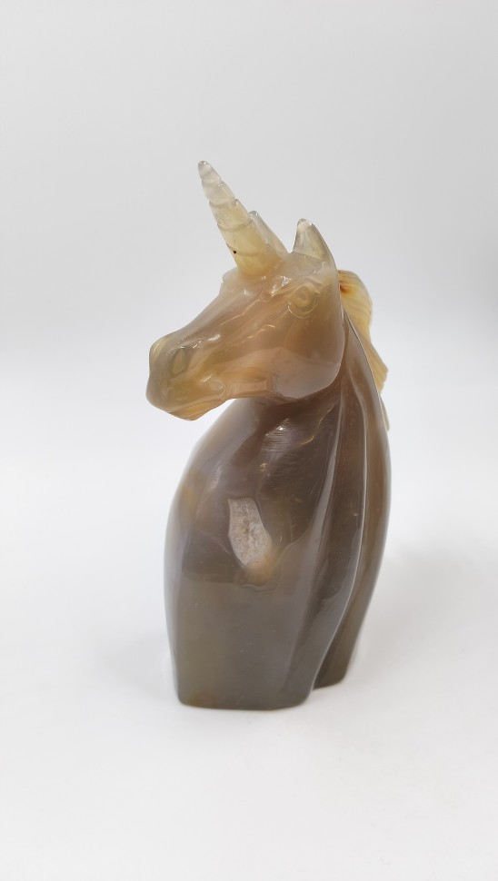 Единорог - агат с друзой кварца