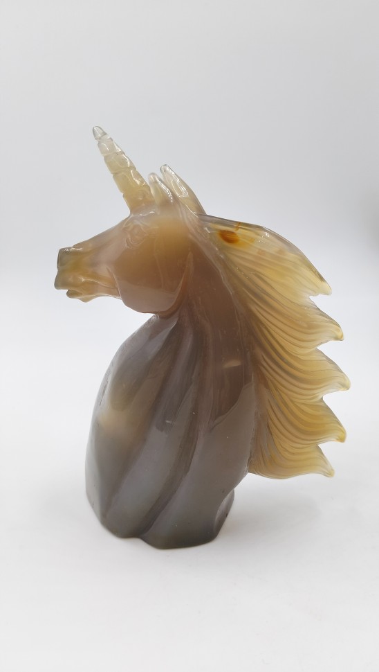 Единорог - агат с друзой кварца