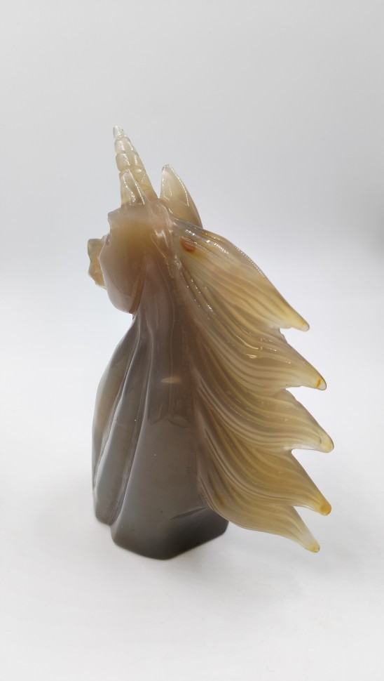 Единорог - агат с друзой кварца