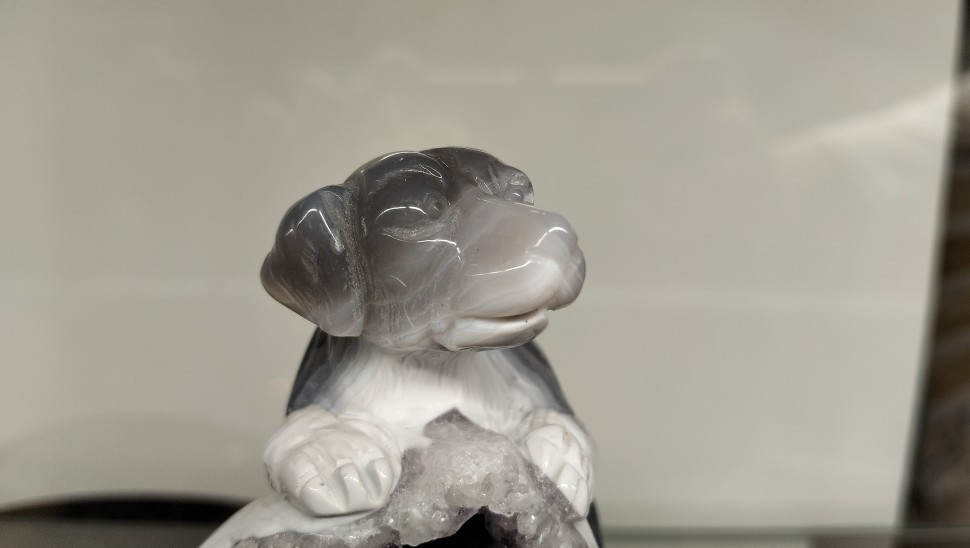 Собака-агат с друзой аметиста